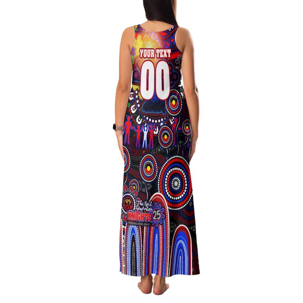 Personalised NAIDOC Week 2025 Knights Rugby Family Matching Tank Maxi Dress and Hawaiian Shirt Aboriginal Dot Painting