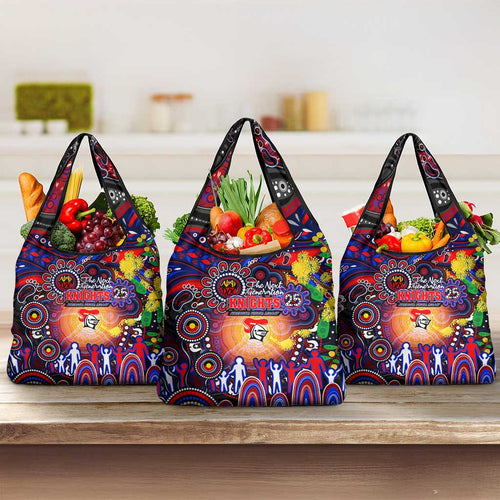 NAIDOC Week 2025 Knights Rugby Grocery Bag Aboriginal Dot Painting