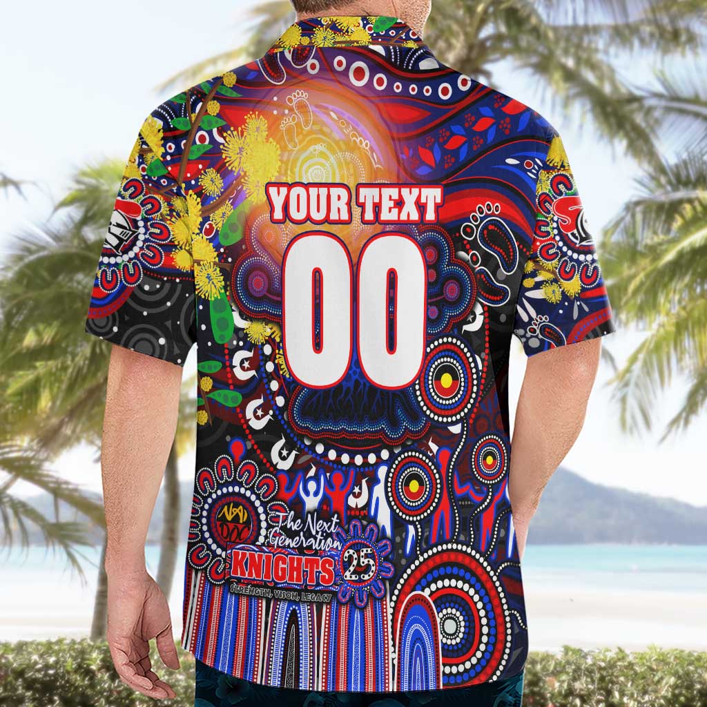 Personalised NAIDOC Week 2025 Knights Rugby Hawaiian Shirt Aboriginal Dot Painting