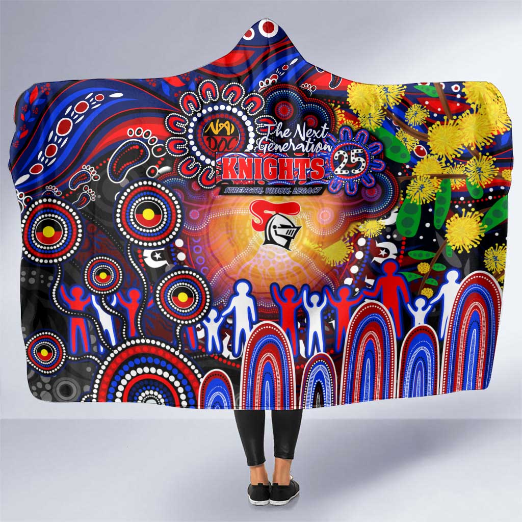 NAIDOC Week 2025 Knights Rugby Hooded Blanket Aboriginal Dot Painting