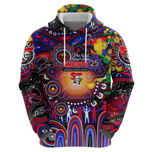 Personalised NAIDOC Week 2025 Knights Rugby Hoodie Aboriginal Dot Painting