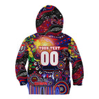 Personalised NAIDOC Week 2025 Knights Rugby Kid Hoodie Aboriginal Dot Painting