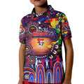 Personalised NAIDOC Week 2025 Knights Rugby Kid Polo Shirt Aboriginal Dot Painting