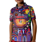 Personalised NAIDOC Week 2025 Knights Rugby Kid Polo Shirt Aboriginal Dot Painting