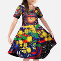 Personalised NAIDOC Week 2025 Knights Rugby Kid Short Sleeve Dress Aboriginal Dot Painting