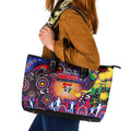 NAIDOC Week 2025 Knights Rugby Leather Tote Bag Aboriginal Dot Painting