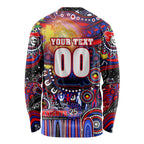 Personalised NAIDOC Week 2025 Knights Rugby Long Sleeve Shirt Aboriginal Dot Painting