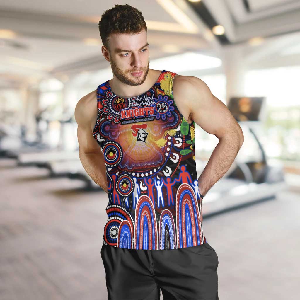 Personalised NAIDOC Week 2025 Knights Rugby Men Tank Top Aboriginal Dot Painting