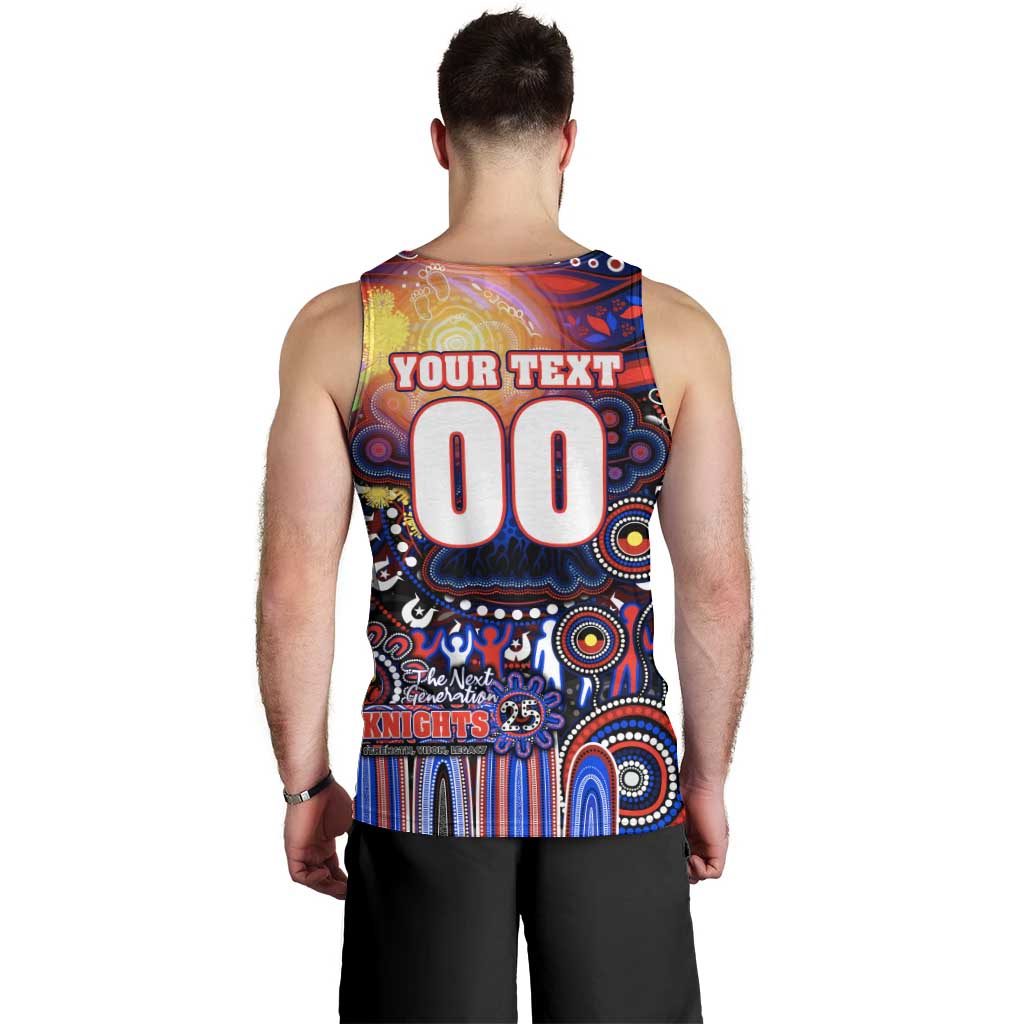 Personalised NAIDOC Week 2025 Knights Rugby Men Tank Top Aboriginal Dot Painting
