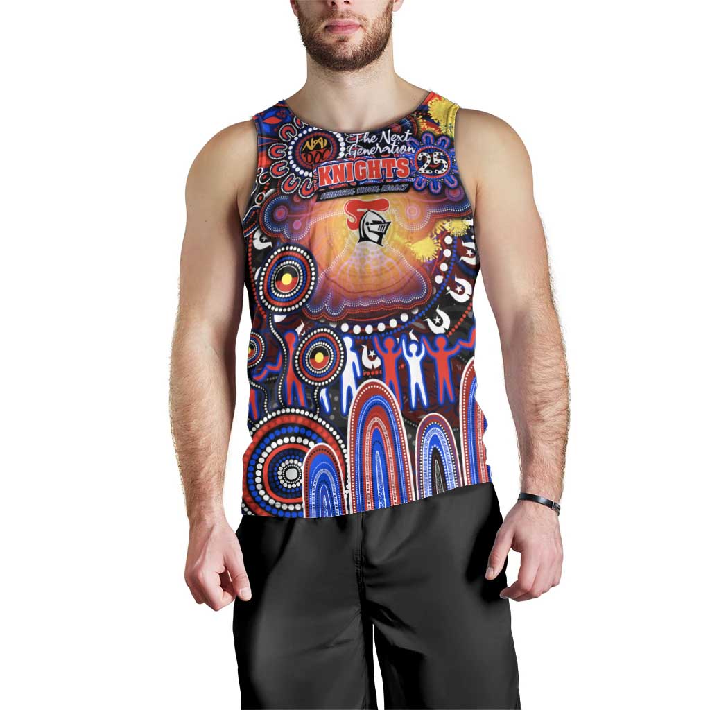 Personalised NAIDOC Week 2025 Knights Rugby Men Tank Top Aboriginal Dot Painting