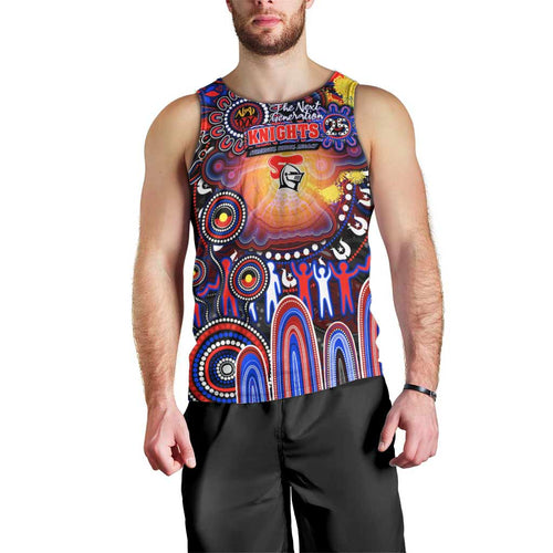 Personalised NAIDOC Week 2025 Knights Rugby Men Tank Top Aboriginal Dot Painting
