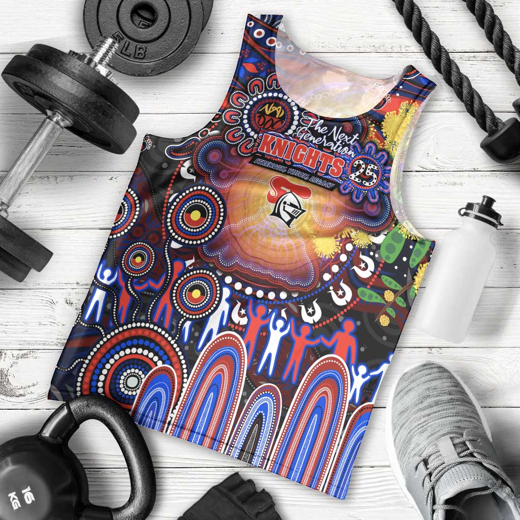 Personalised NAIDOC Week 2025 Knights Rugby Men Tank Top Aboriginal Dot Painting