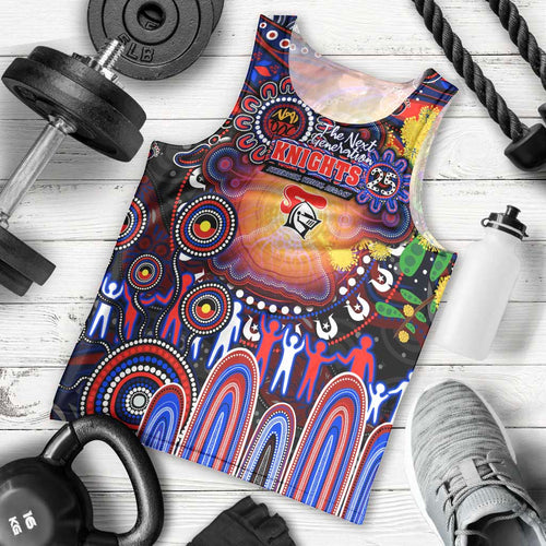 Personalised NAIDOC Week 2025 Knights Rugby Men Tank Top Aboriginal Dot Painting