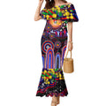Personalised NAIDOC Week 2025 Knights Rugby Mermaid Dress Aboriginal Dot Painting