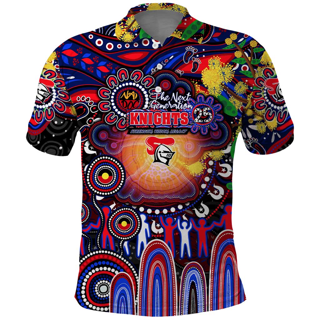 Personalised NAIDOC Week 2025 Knights Rugby Polo Shirt Aboriginal Dot Painting