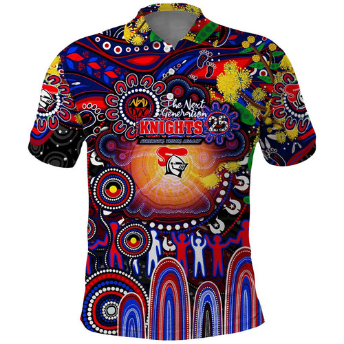 Personalised NAIDOC Week 2025 Knights Rugby Polo Shirt Aboriginal Dot Painting