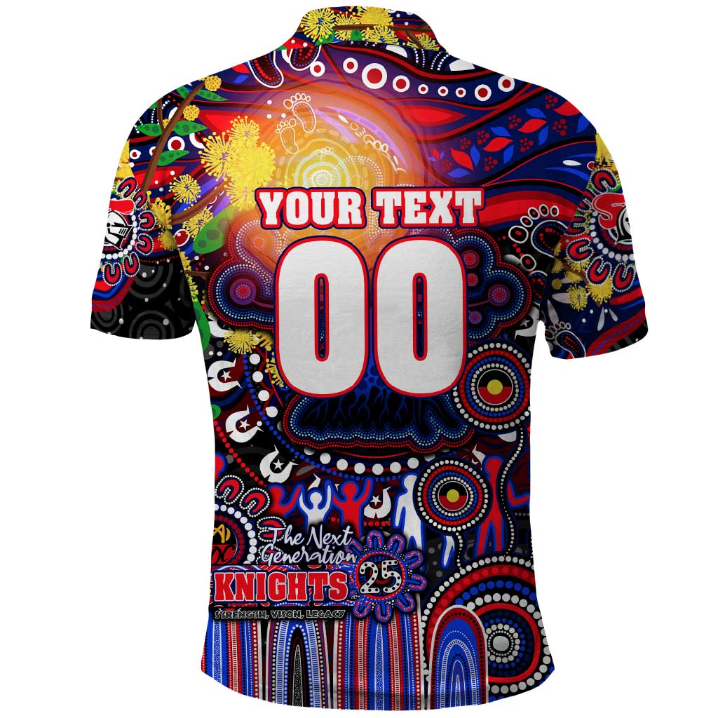 Personalised NAIDOC Week 2025 Knights Rugby Polo Shirt Aboriginal Dot Painting