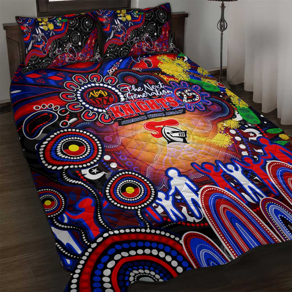 NAIDOC Week 2025 Knights Rugby Quilt Bed Set Aboriginal Dot Painting