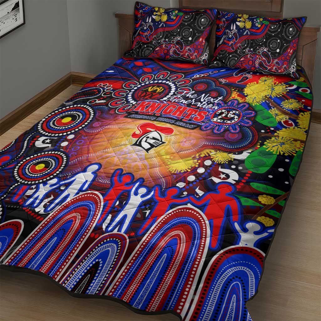 NAIDOC Week 2025 Knights Rugby Quilt Bed Set Aboriginal Dot Painting