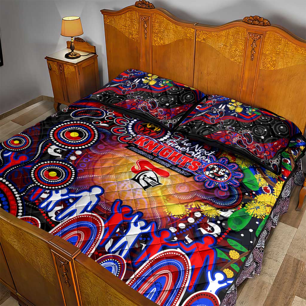 NAIDOC Week 2025 Knights Rugby Quilt Bed Set Aboriginal Dot Painting