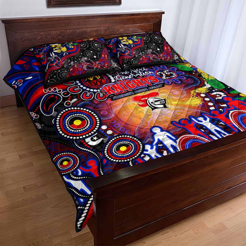 NAIDOC Week 2025 Knights Rugby Quilt Bed Set Aboriginal Dot Painting