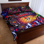 NAIDOC Week 2025 Knights Rugby Quilt Bed Set Aboriginal Dot Painting