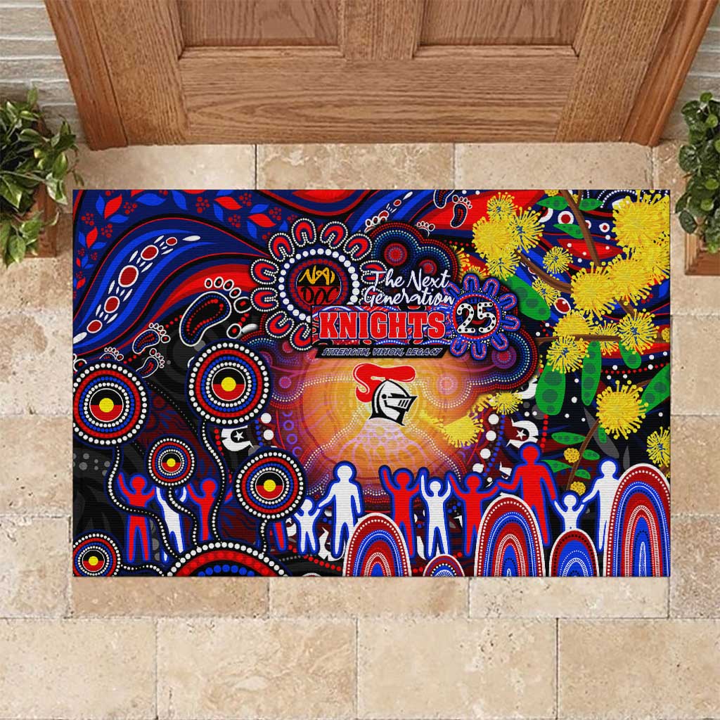 NAIDOC Week 2025 Knights Rugby Rubber Doormat Aboriginal Dot Painting