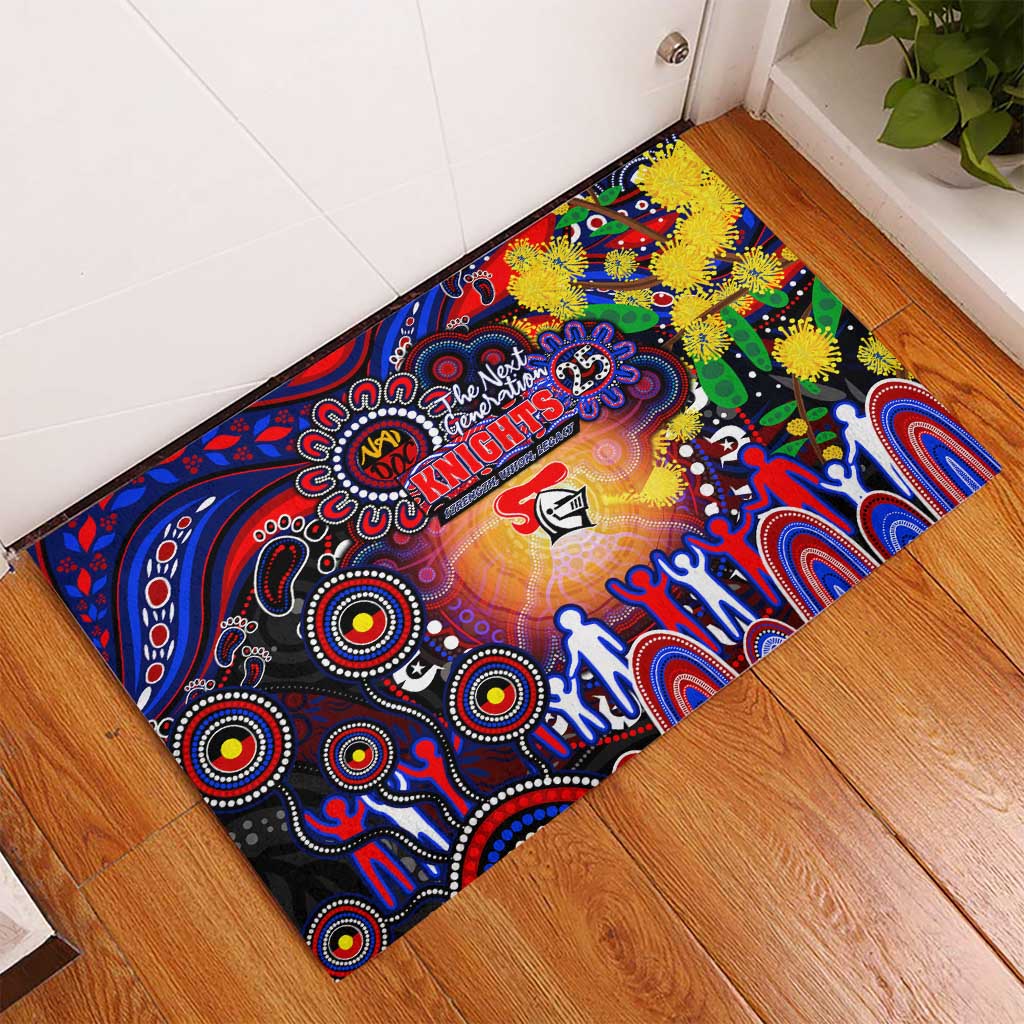 NAIDOC Week 2025 Knights Rugby Rubber Doormat Aboriginal Dot Painting