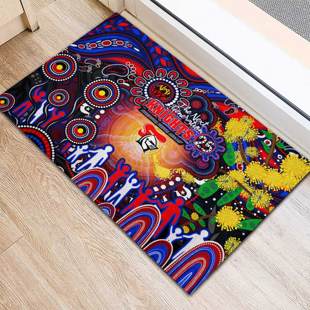NAIDOC Week 2025 Knights Rugby Rubber Doormat Aboriginal Dot Painting