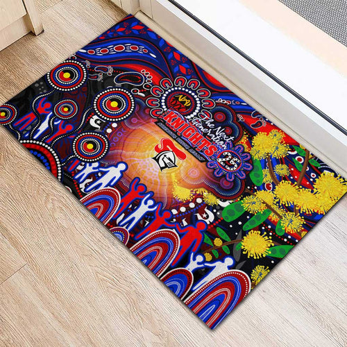 NAIDOC Week 2025 Knights Rugby Rubber Doormat Aboriginal Dot Painting
