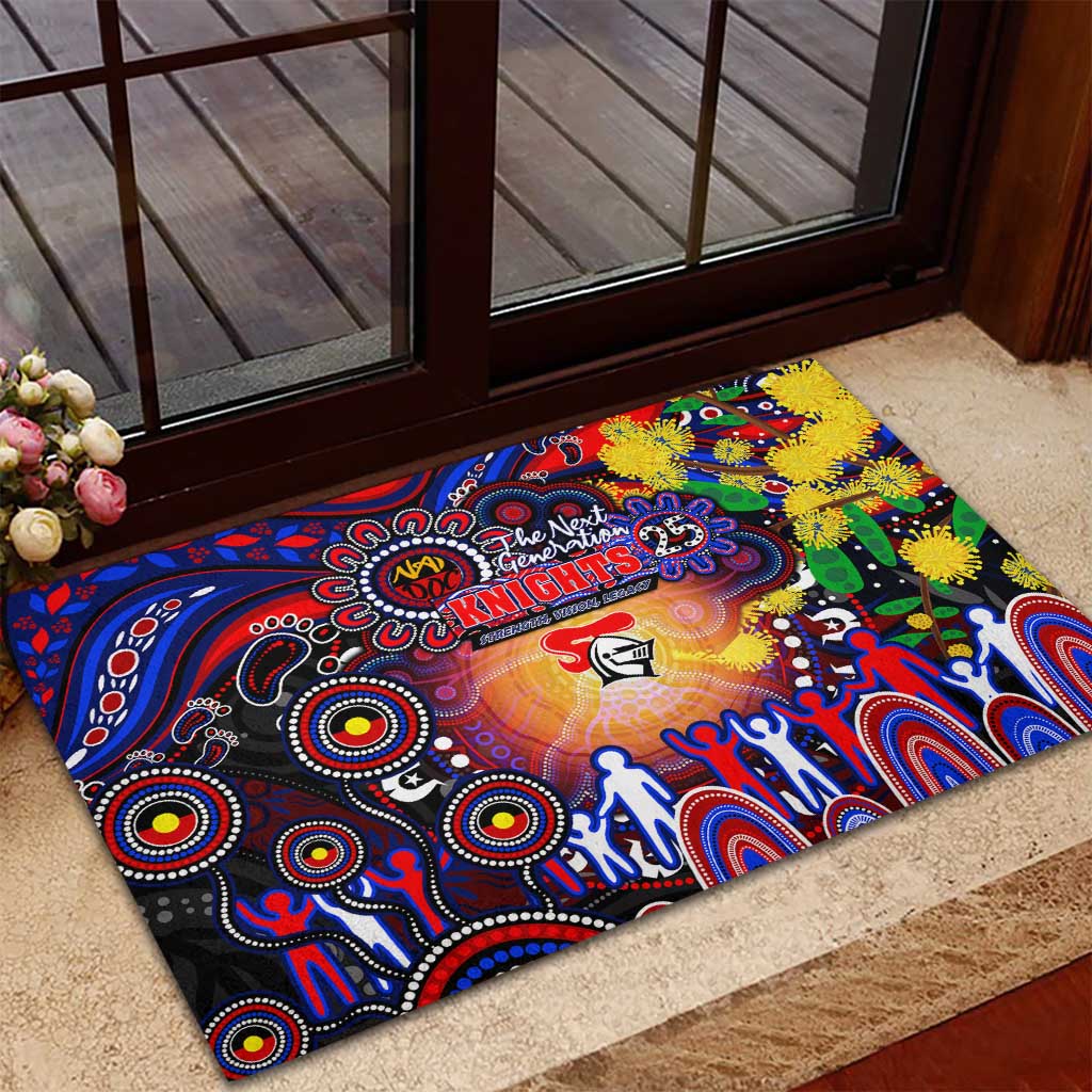 NAIDOC Week 2025 Knights Rugby Rubber Doormat Aboriginal Dot Painting