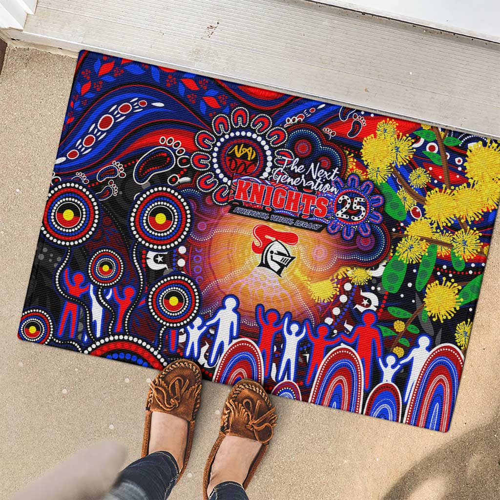 NAIDOC Week 2025 Knights Rugby Rubber Doormat Aboriginal Dot Painting