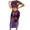 Personalised NAIDOC Week 2025 Knights Rugby Short Sleeve Bodycon Dress Aboriginal Dot Painting