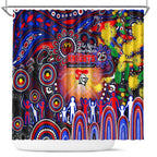 NAIDOC Week 2025 Knights Rugby Shower Curtain Aboriginal Dot Painting