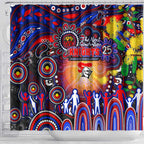 NAIDOC Week 2025 Knights Rugby Shower Curtain Aboriginal Dot Painting