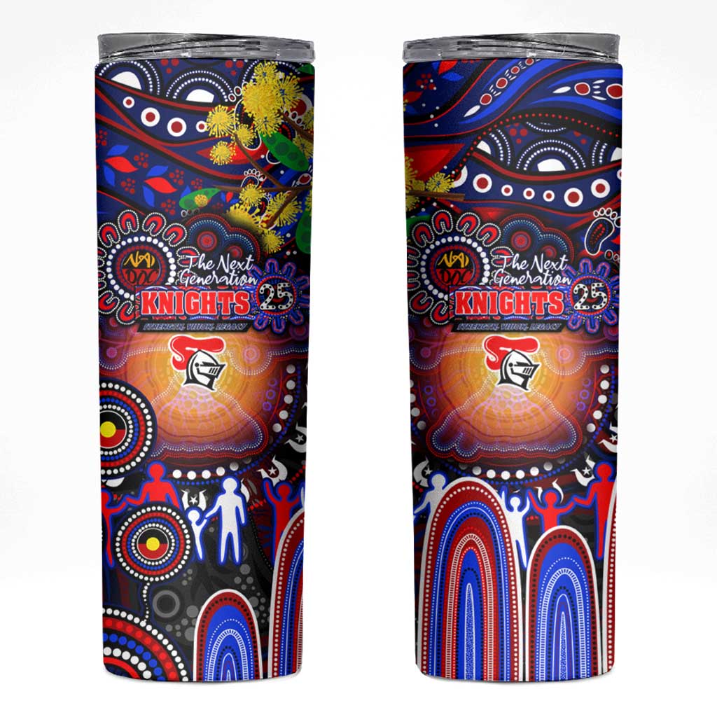 NAIDOC Week 2025 Knights Rugby Skinny Tumbler Aboriginal Dot Painting