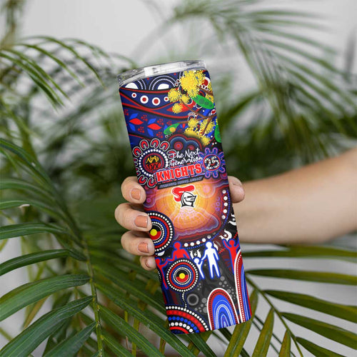 NAIDOC Week 2025 Knights Rugby Skinny Tumbler Aboriginal Dot Painting