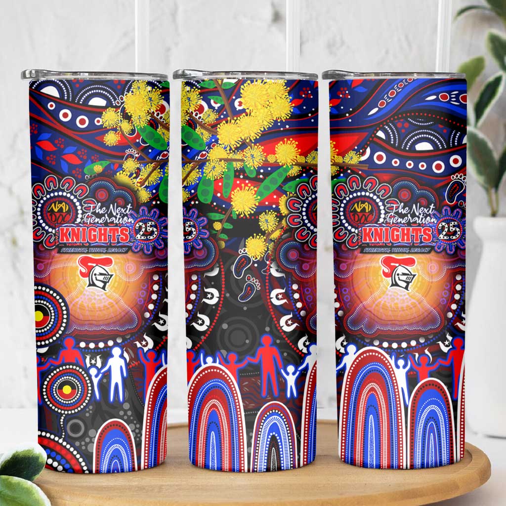 NAIDOC Week 2025 Knights Rugby Skinny Tumbler Aboriginal Dot Painting