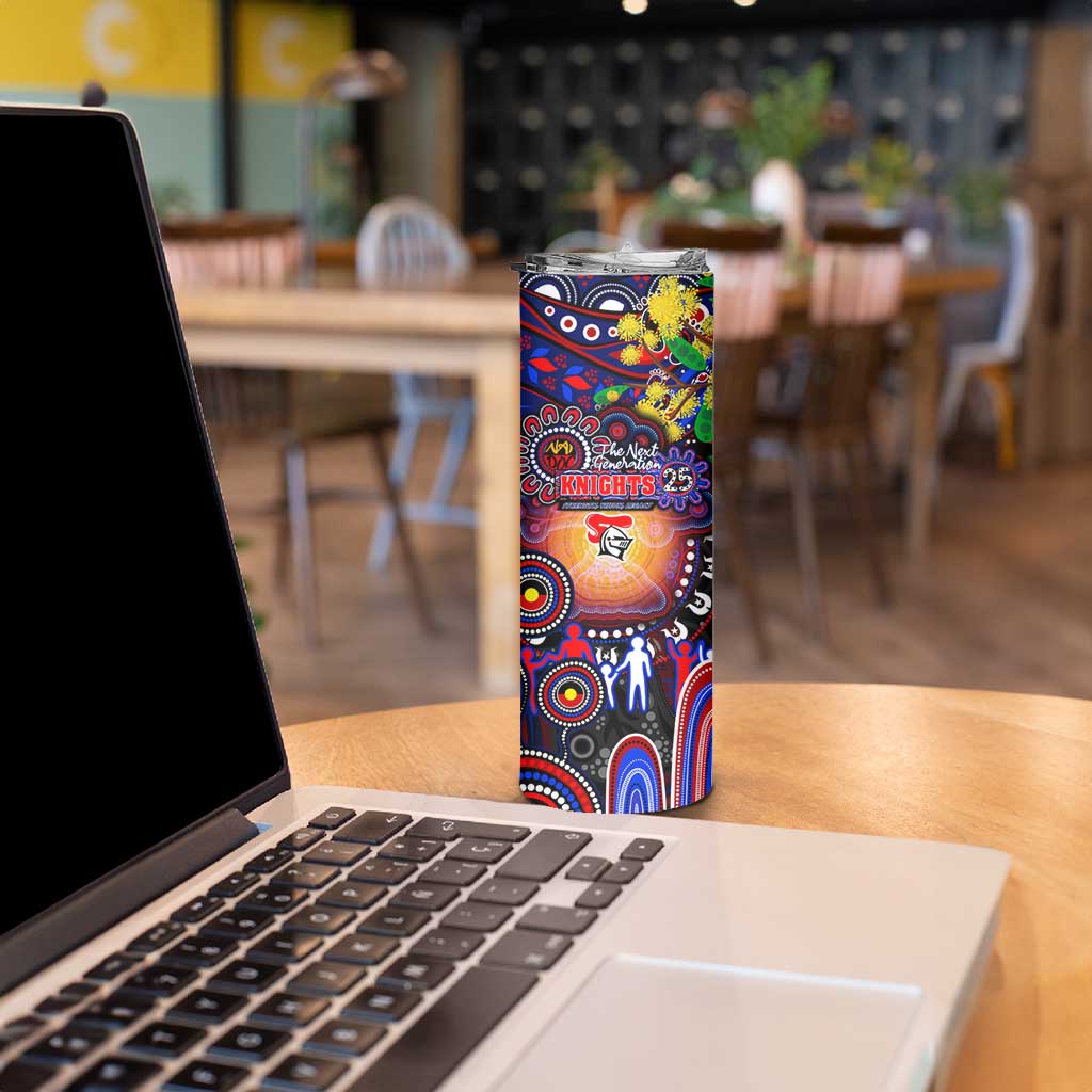 NAIDOC Week 2025 Knights Rugby Skinny Tumbler Aboriginal Dot Painting