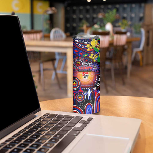 NAIDOC Week 2025 Knights Rugby Skinny Tumbler Aboriginal Dot Painting