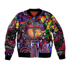 Personalised NAIDOC Week 2025 Knights Rugby Sleeve Zip Bomber Jacket Aboriginal Dot Painting
