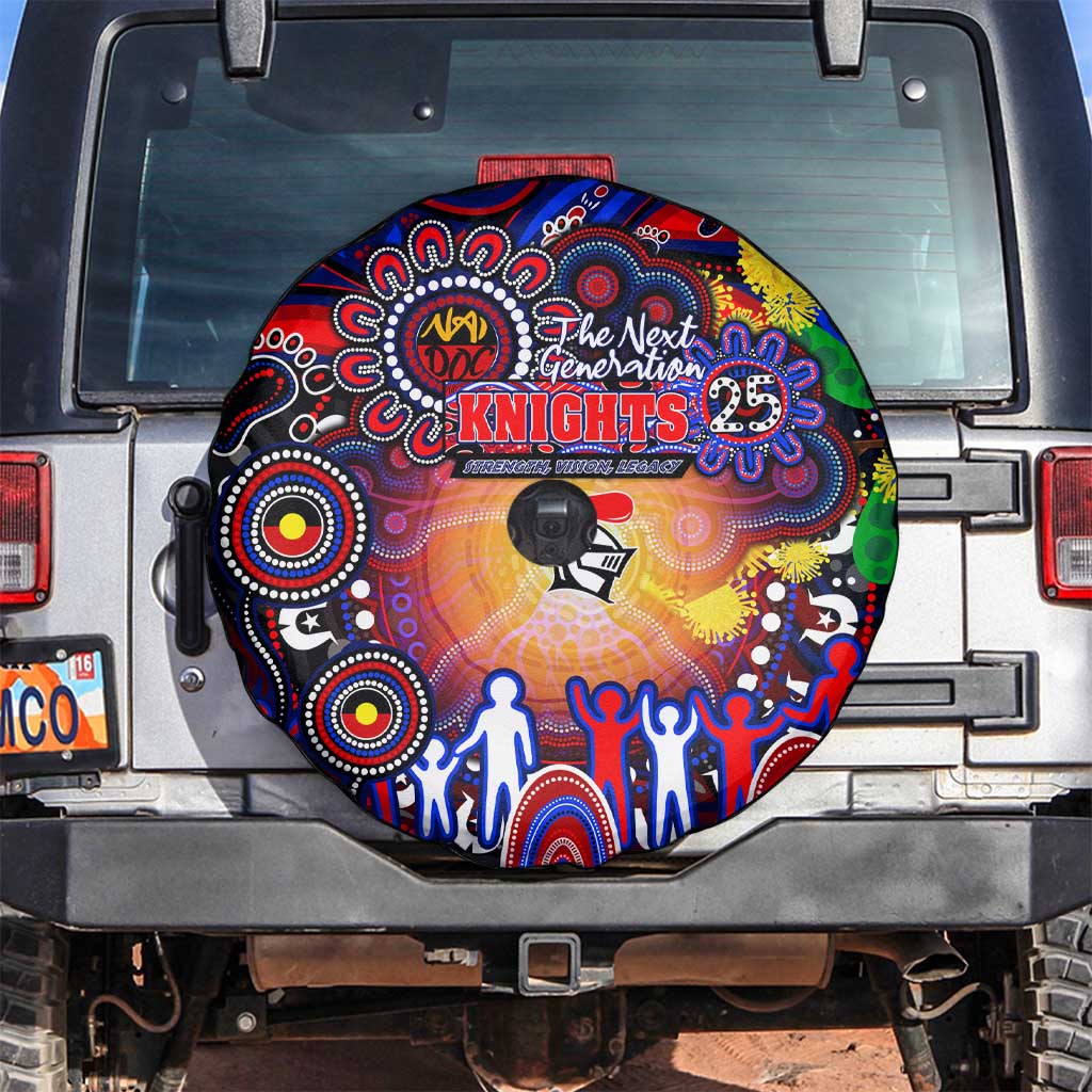 NAIDOC Week 2025 Knights Rugby Spare Tire Cover Aboriginal Dot Painting