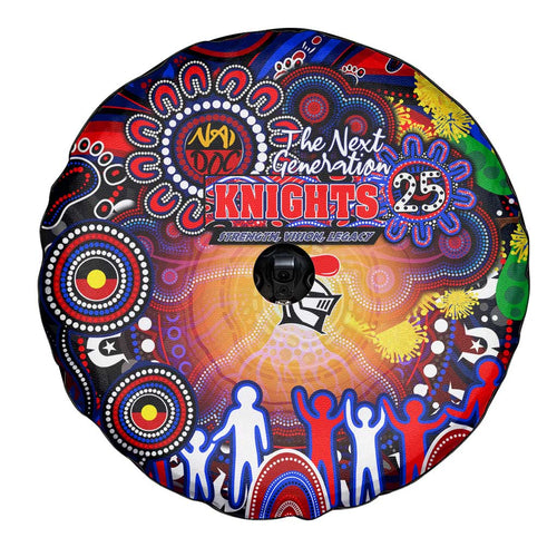 NAIDOC Week 2025 Knights Rugby Spare Tire Cover Aboriginal Dot Painting