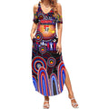 Personalised NAIDOC Week 2025 Knights Rugby Summer Maxi Dress Aboriginal Dot Painting