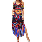 Personalised NAIDOC Week 2025 Knights Rugby Summer Maxi Dress Aboriginal Dot Painting