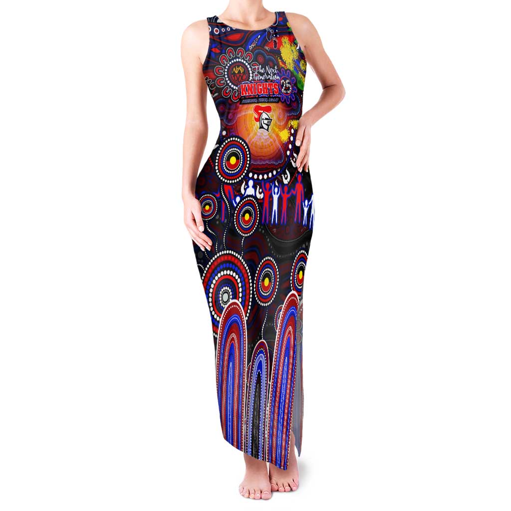Personalised NAIDOC Week 2025 Knights Rugby Tank Maxi Dress Aboriginal Dot Painting