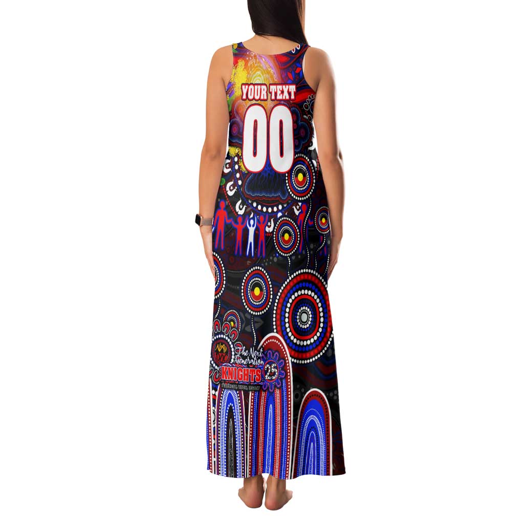 Personalised NAIDOC Week 2025 Knights Rugby Tank Maxi Dress Aboriginal Dot Painting