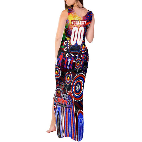 Personalised NAIDOC Week 2025 Knights Rugby Tank Maxi Dress Aboriginal Dot Painting