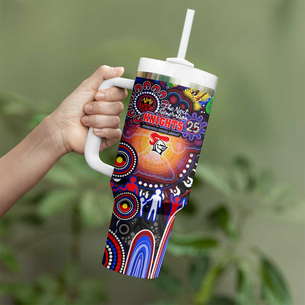 NAIDOC Week 2025 Knights Rugby Tumbler With Handle Aboriginal Dot Painting