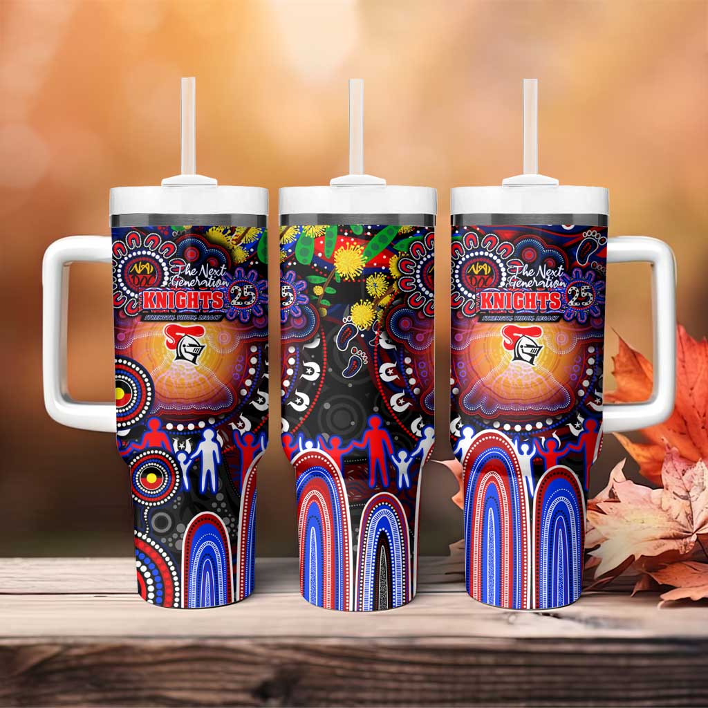 NAIDOC Week 2025 Knights Rugby Tumbler With Handle Aboriginal Dot Painting